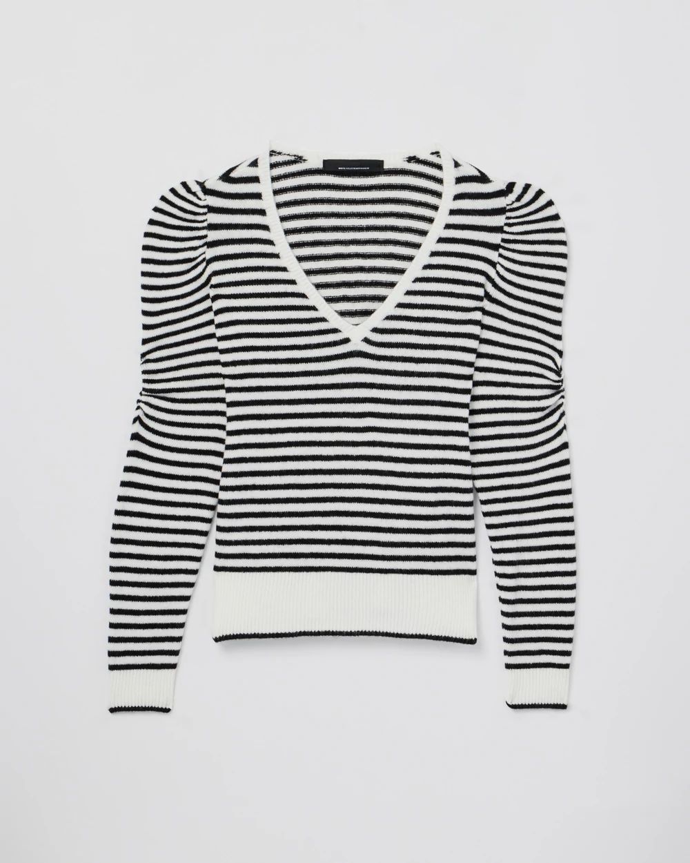 Puff Sleeve V Neck Pullover